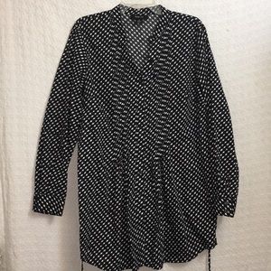 Black & White Pin-tuck Tunic by Style & Co. Sz 16